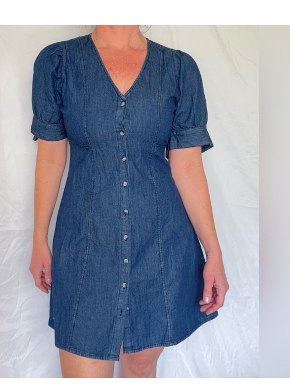 Sim & Sam / Denim Button-Front Mini Dress